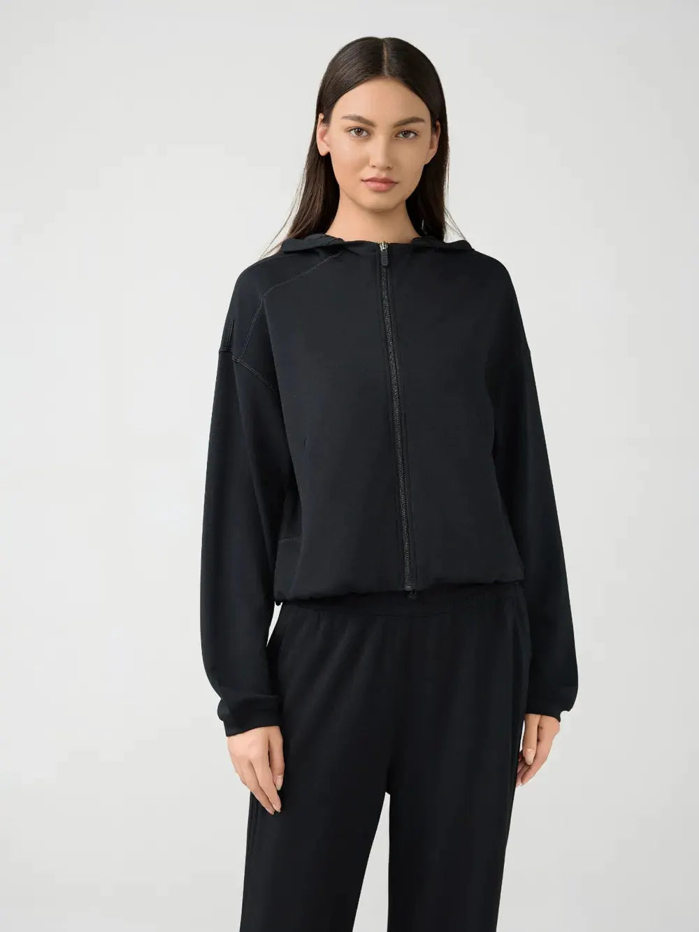 Millennia Zip Up Dropped Shouder Active Hooded by Millennia