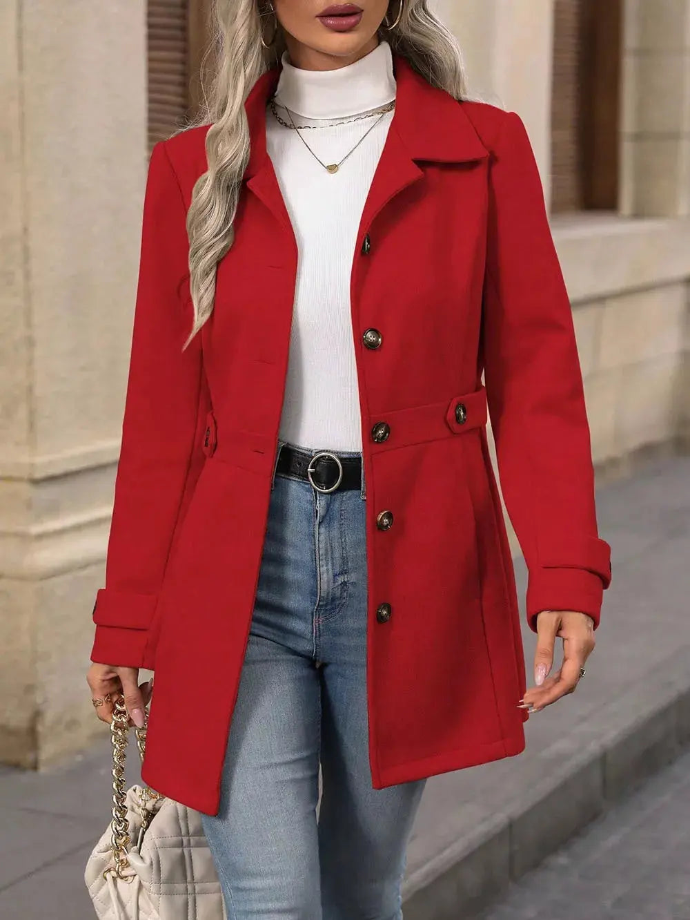 Collared Neck Button Up Coat | Partner Labels Selection by Partner Label