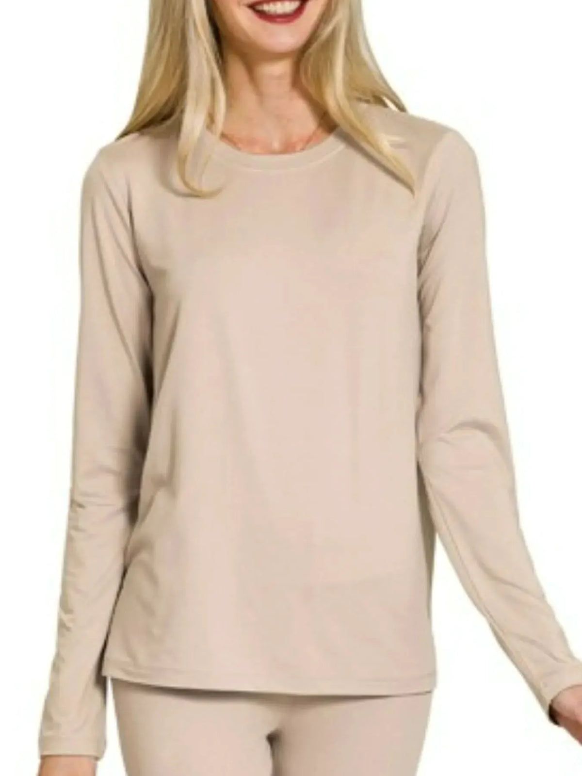 Zenana Microfiber Round Neck Top and Leggings Set by Zenana