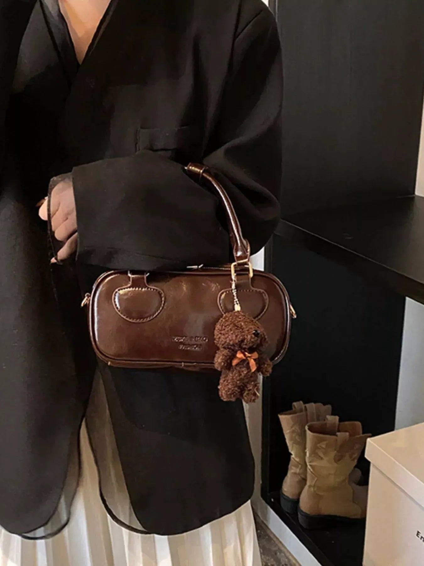 Vintage Style Crossbody Bag with Charm by Partner Label