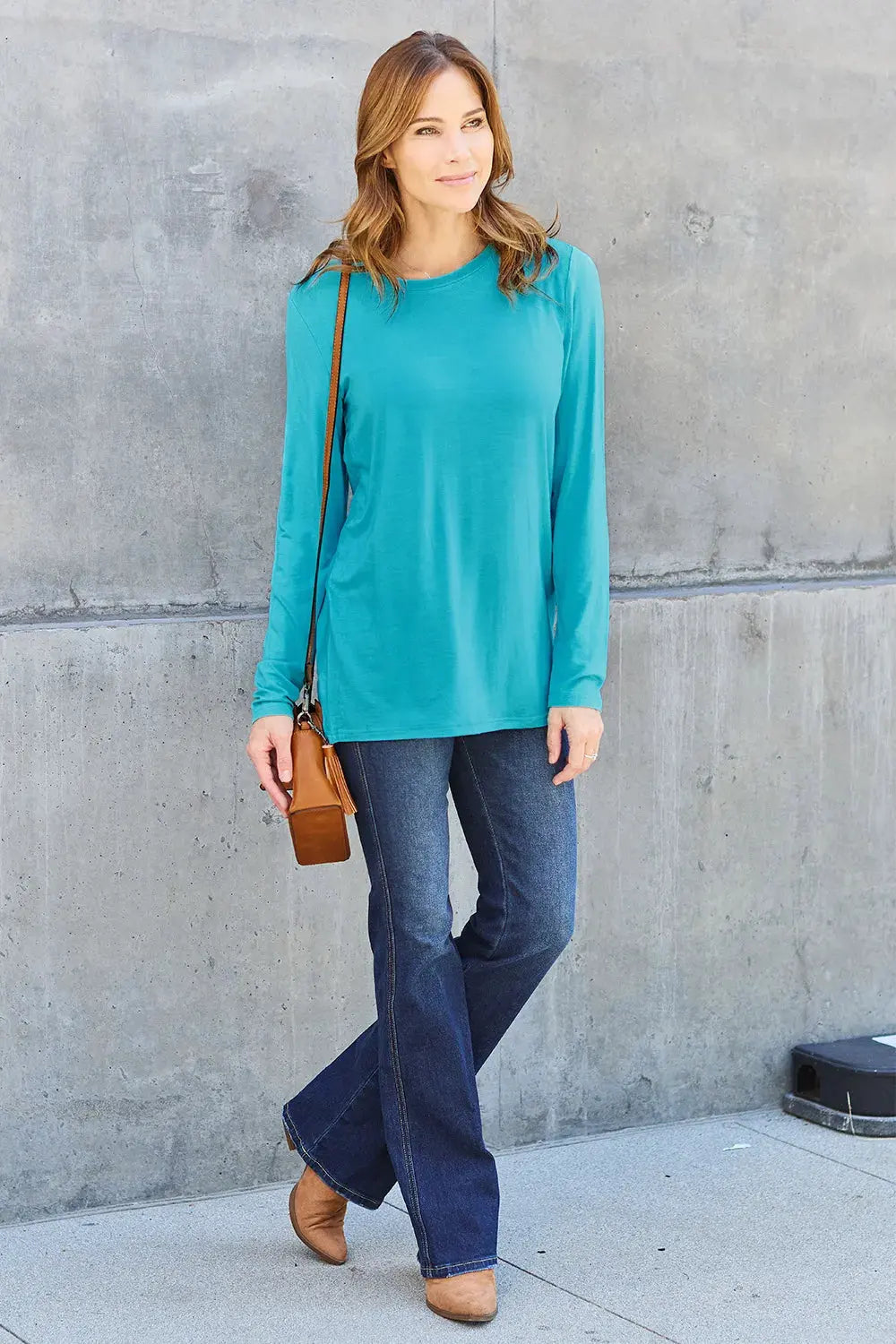 Basic Bae Full Size Round Neck Long Sleeve Top | Partner Labels Selection by Partner Label