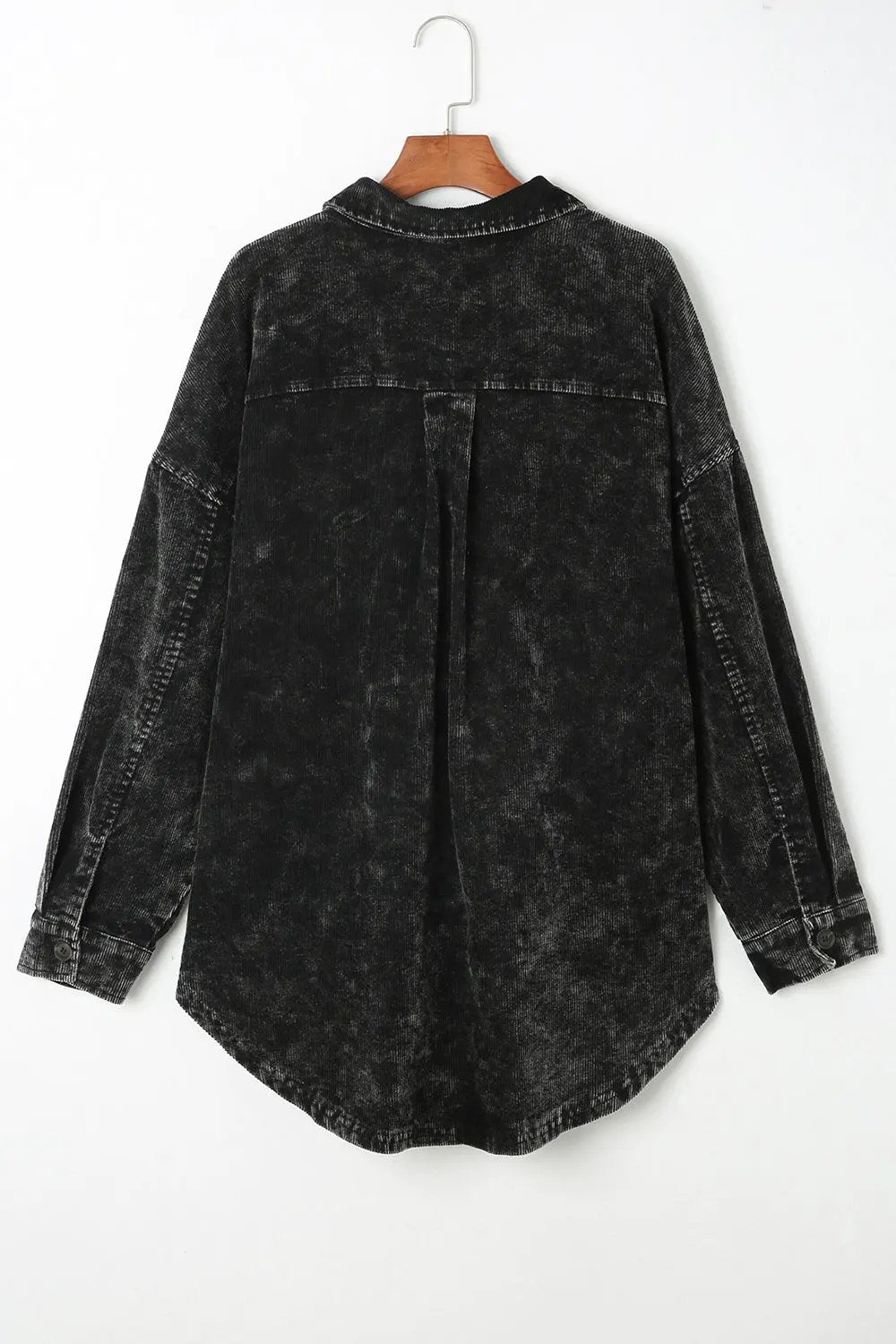 Washed Button Down Dropped Shoulder Jacket by Partner Label