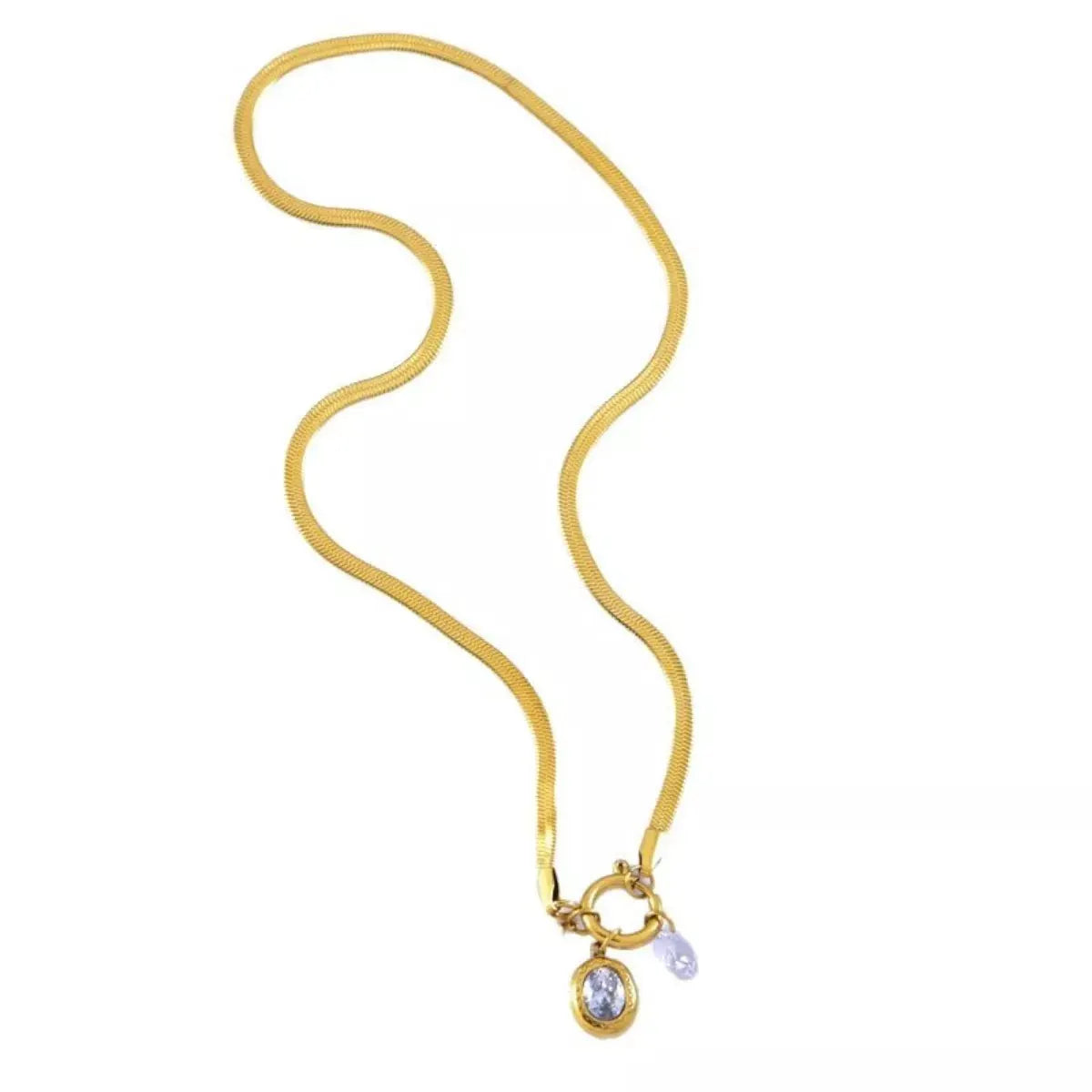 18K Gold-Plated Herringbone Chain Necklace by Partner Label