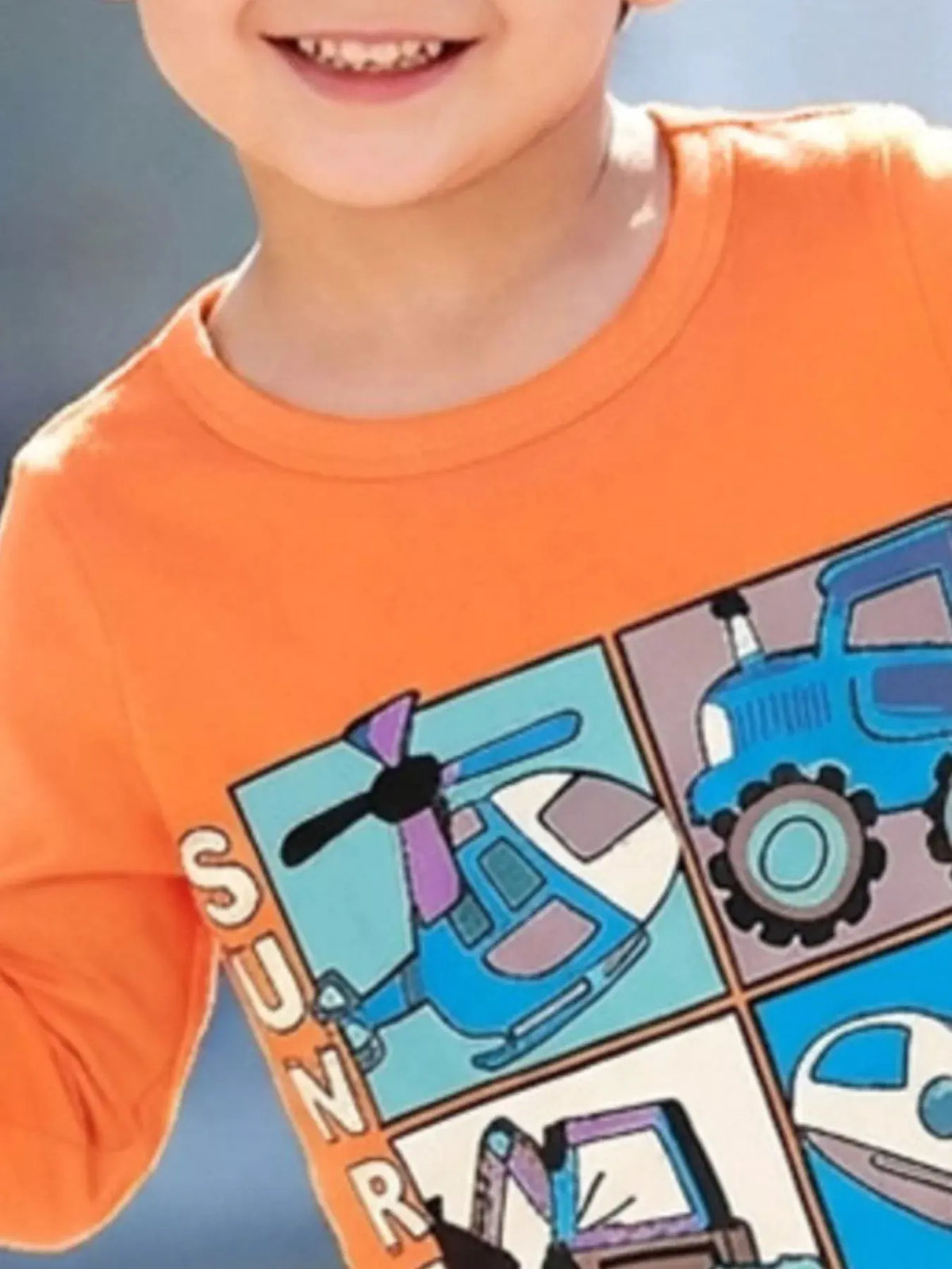 Children's Vehicle Graphic Long-Sleeve T-Shirt by Trendsi