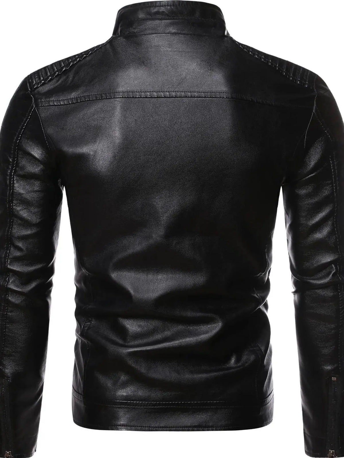 Men's Plus Size Zip Up Motorcycle Jacket by Partner Label