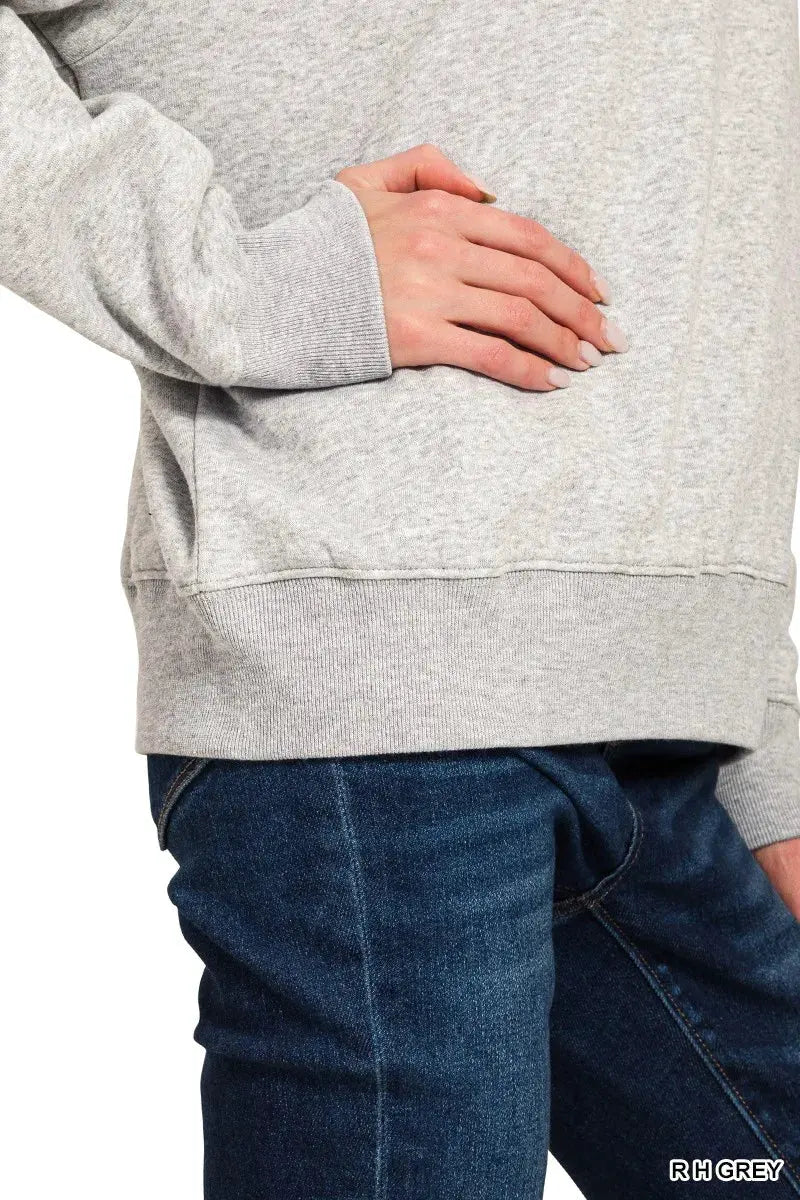 Zenana Fleece Half Zip Sweatshirt by Zenana