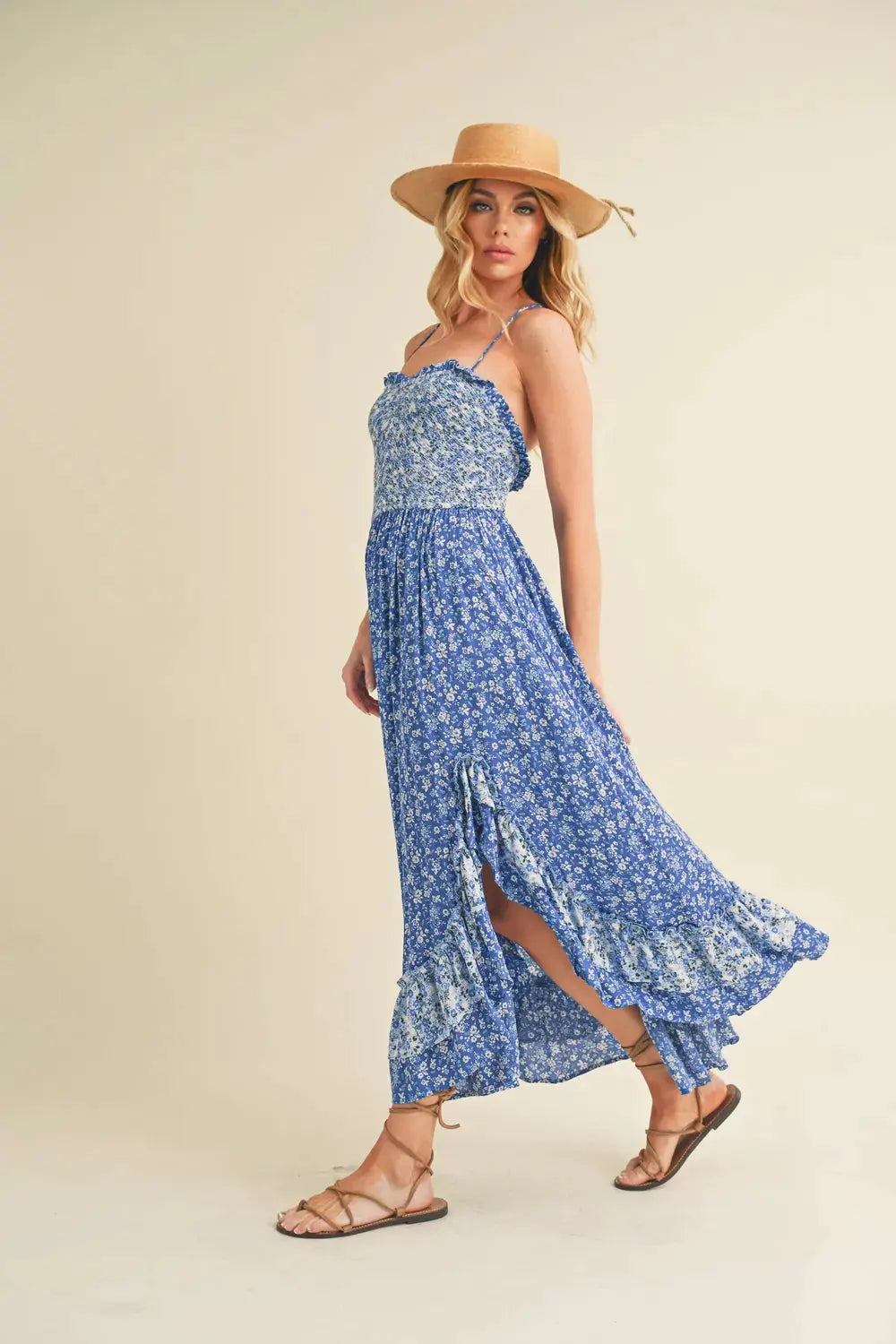 Aemi + Co Ditsy Floral Ruffled Hem Maxi Cami Dress by Partner Label