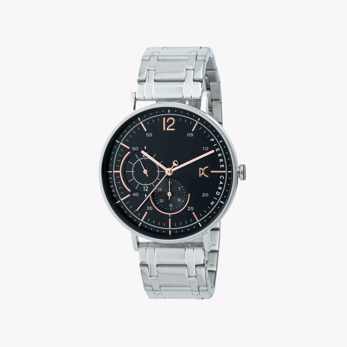 Pierre Cardin Men's Silver Stainless Steel Watch, Black Dial | Cbn.3025 by PIERRE CARDIN