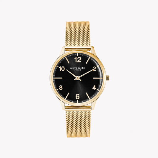 Pierre Cardin Women's Gold Watch, Black Dial | Pc902722f106 by PIERRE CARDIN