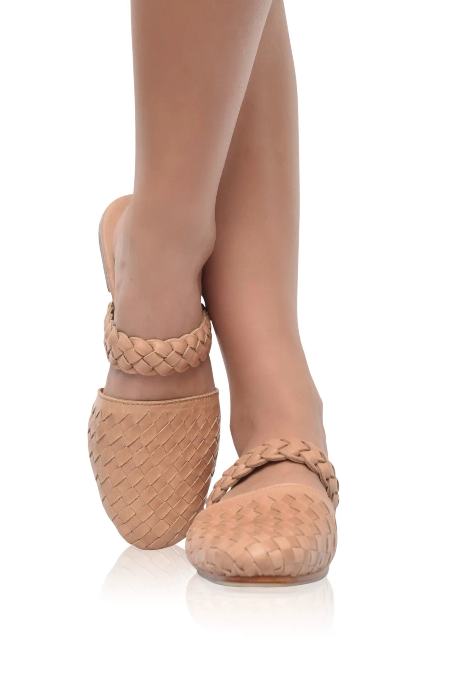 Sea Escape Woven Leather Slide Sandals by ELF