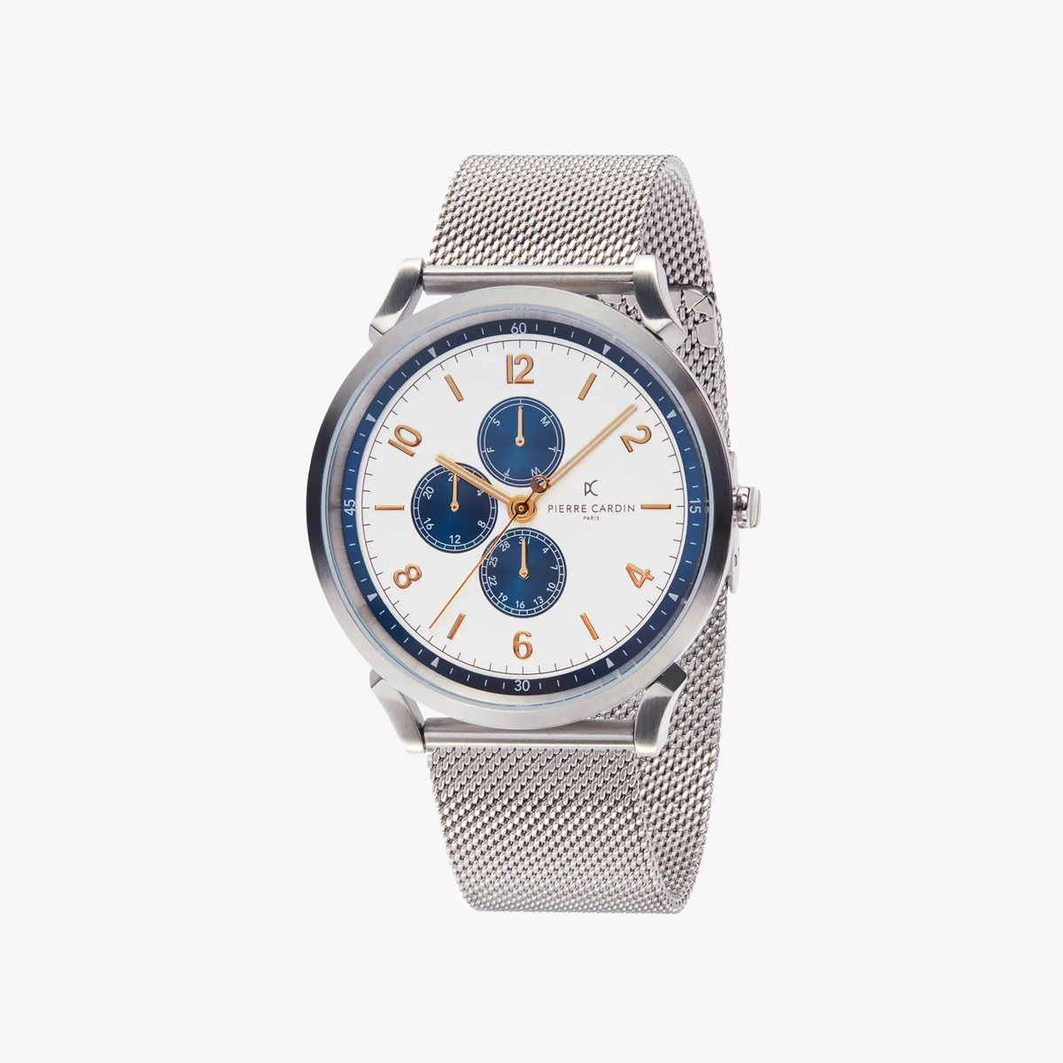 Pierre Cardin Men's Silver Stainless Steel Watch, Rose Gold Case | Cpi.2032 by PIERRE CARDIN