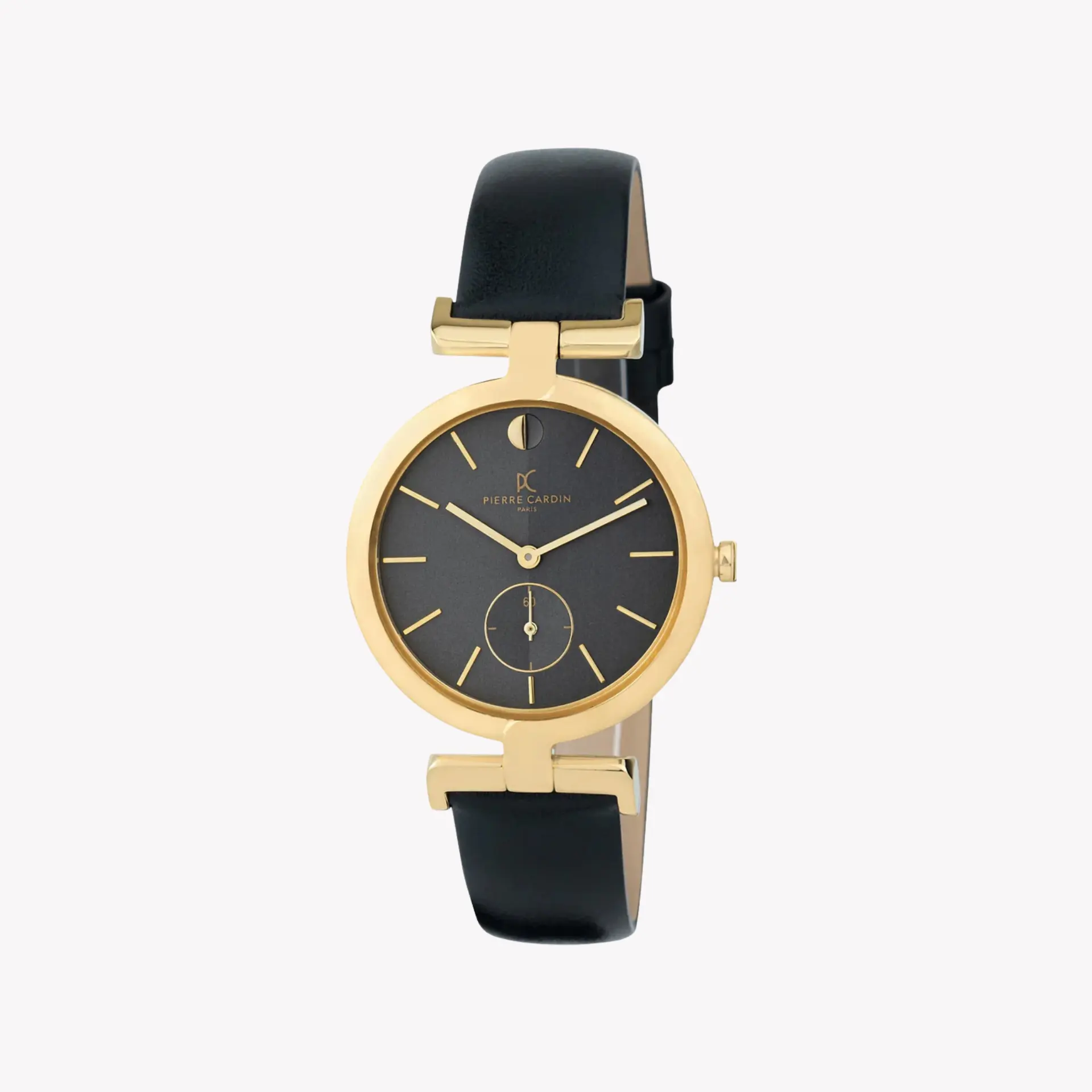Pierre Cardin Women's Black Leather Watch, Gold Case | Cmd.3518 by PIERRE CARDIN