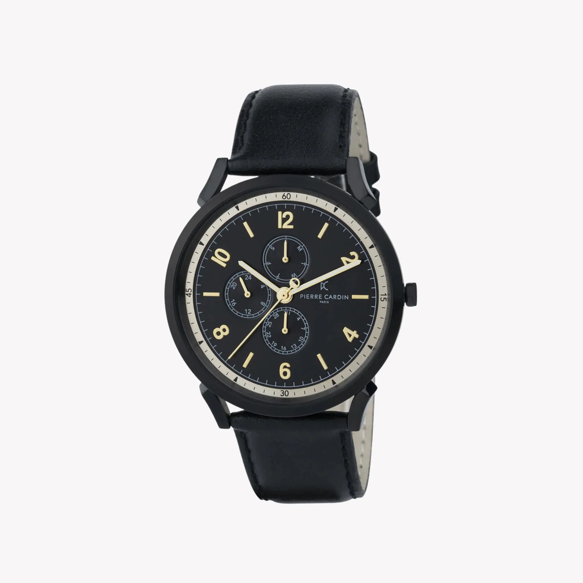 Pierre Cardin Men's Black Leather Watch, Stainless Steel | Cpi.2079 by PIERRE CARDIN