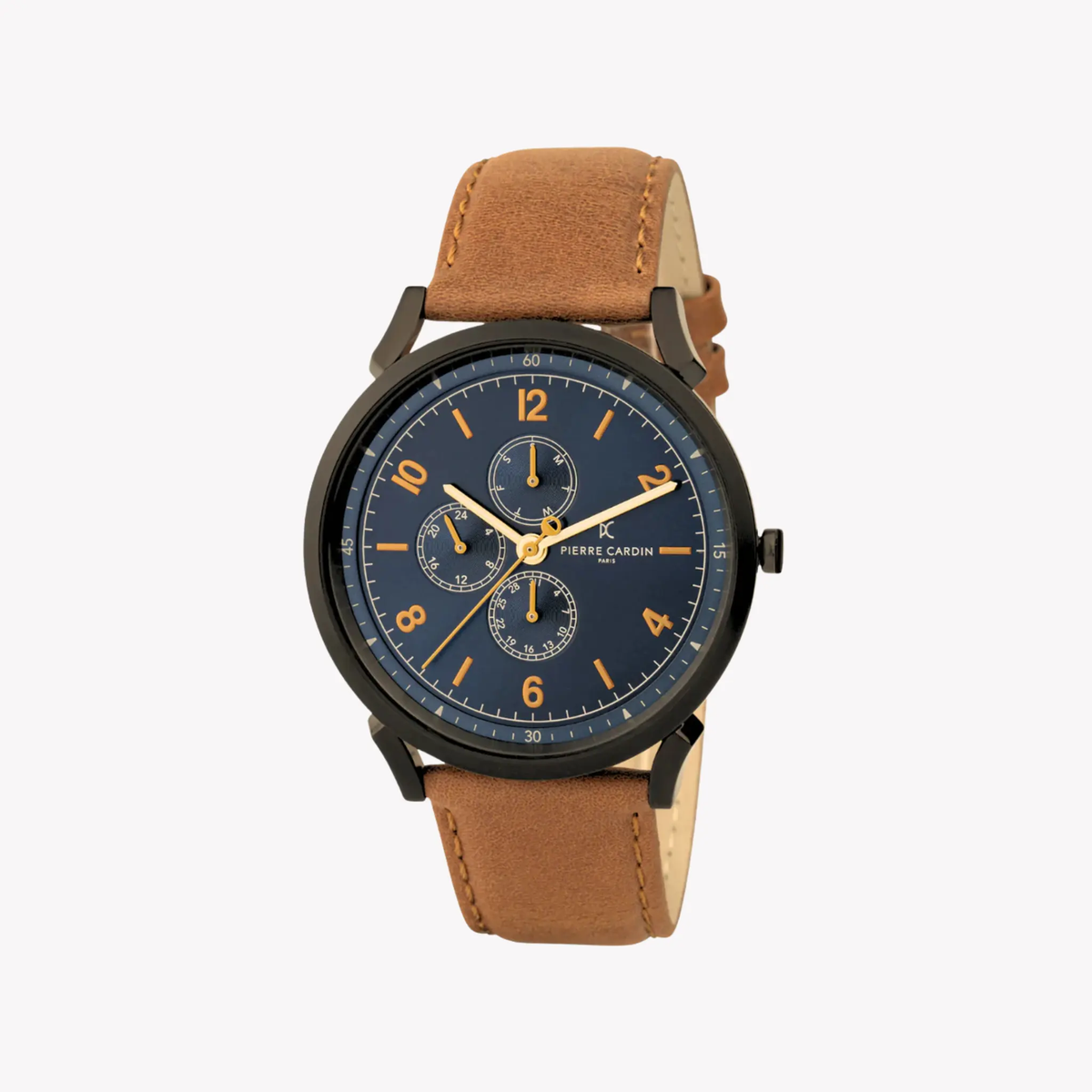 Pierre Cardin Men's Blue Dial Watch, Brown Leather Band | Cpi.2084 by PIERRE CARDIN