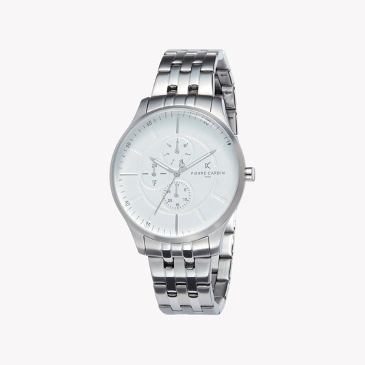 Pierre Cardin Men's Silver Stainless Steel Watch, White Dial | Pc902731f104 by PIERRE CARDIN