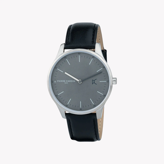 Pierre Cardin Men's Black Leather Watch, Gray Dial | Cba.4003 by PIERRE CARDIN