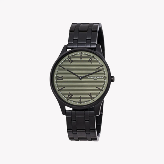 Pierre Cardin Men's Black Metal Watch, Green Dial | Cba.4022 by PIERRE CARDIN