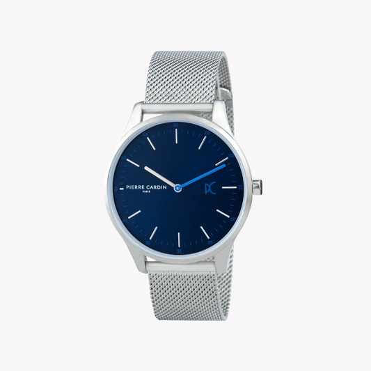 Pierre Cardin Men's Silver Stainless Steel Watch, Blue Dial | Cba.4004 by PIERRE CARDIN