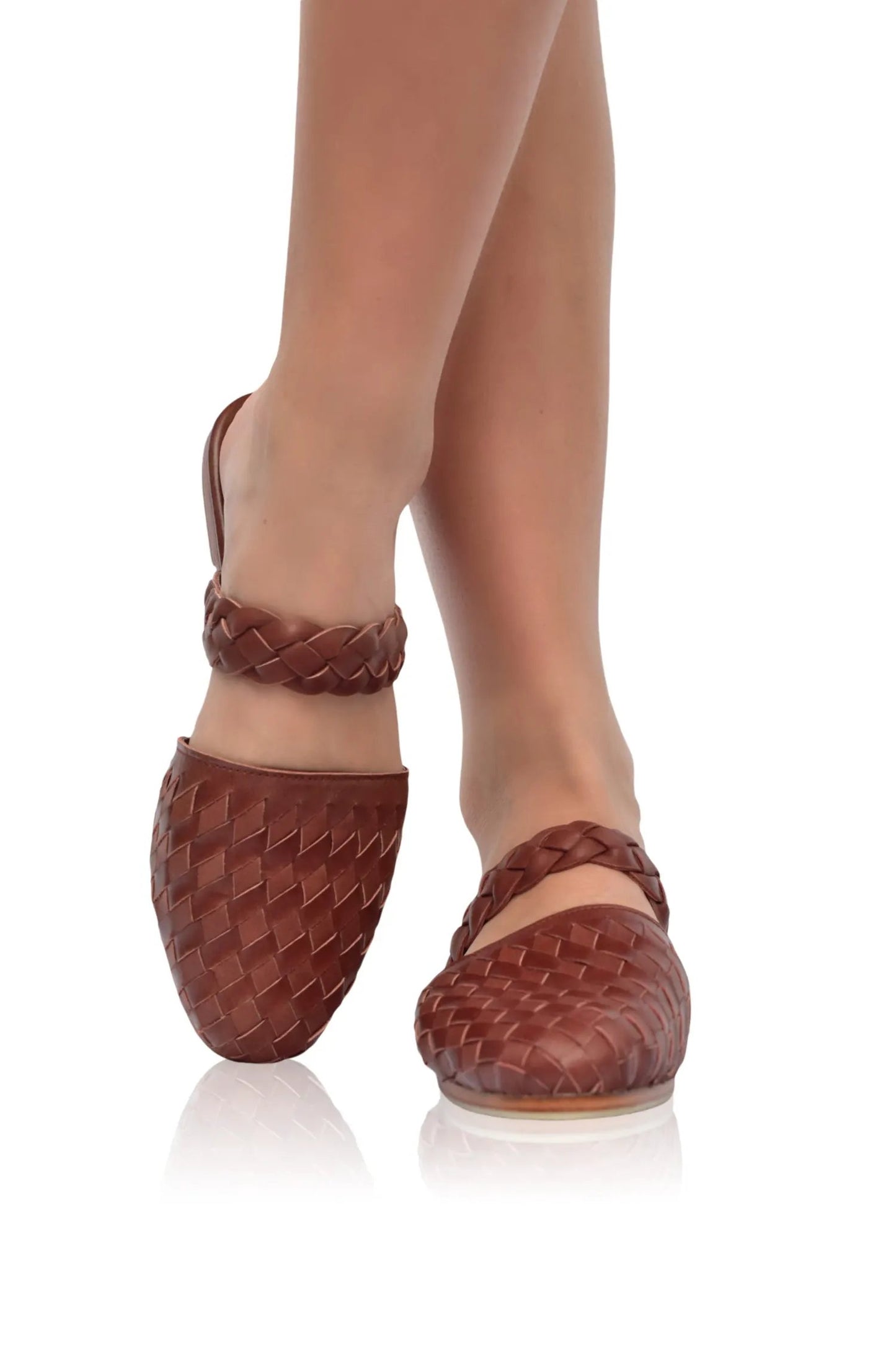 Sea Escape Woven Leather Slide Sandals by ELF