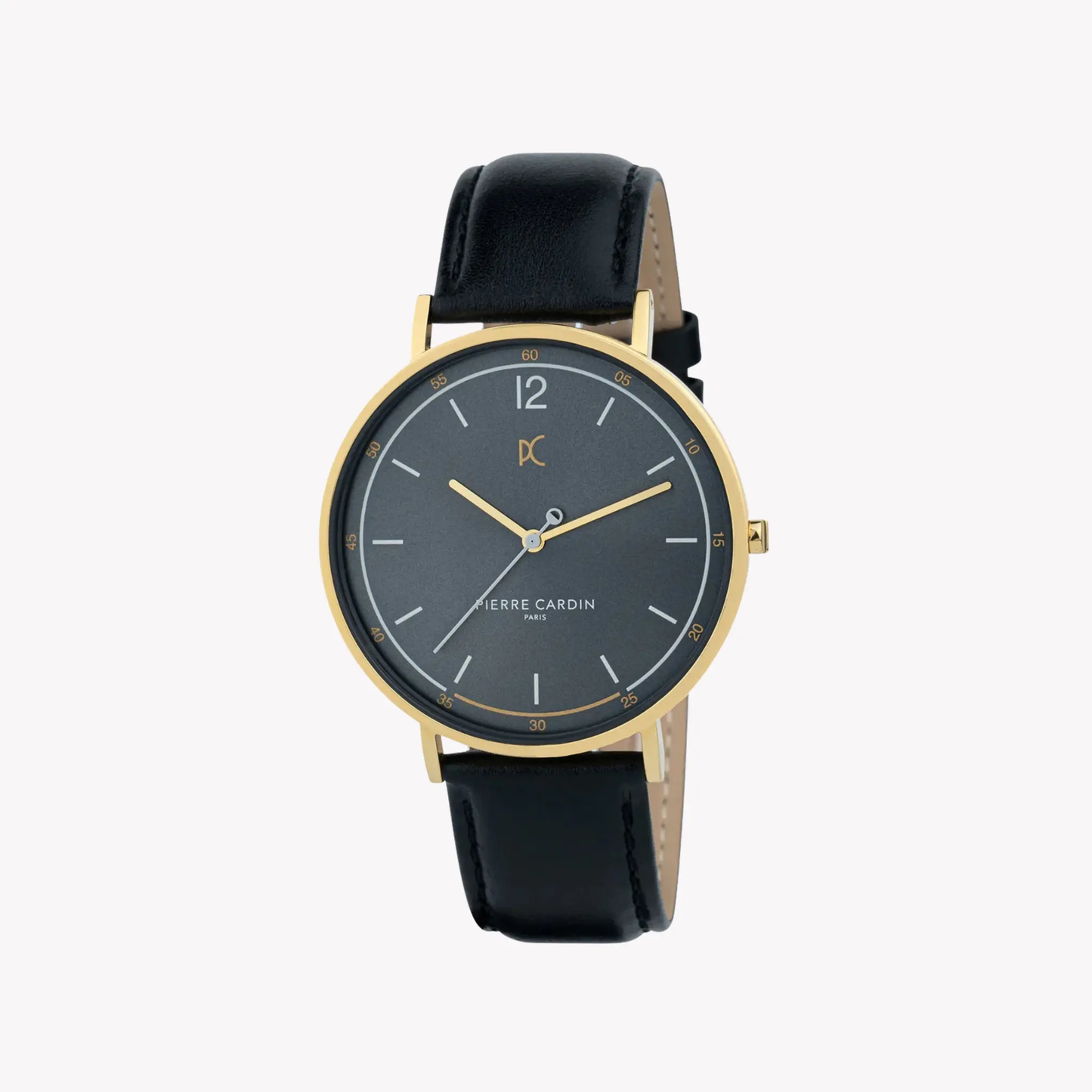 Pierre Cardin Men's Black Leather Watch, Gray Dial | Cbn.3007 by PIERRE CARDIN