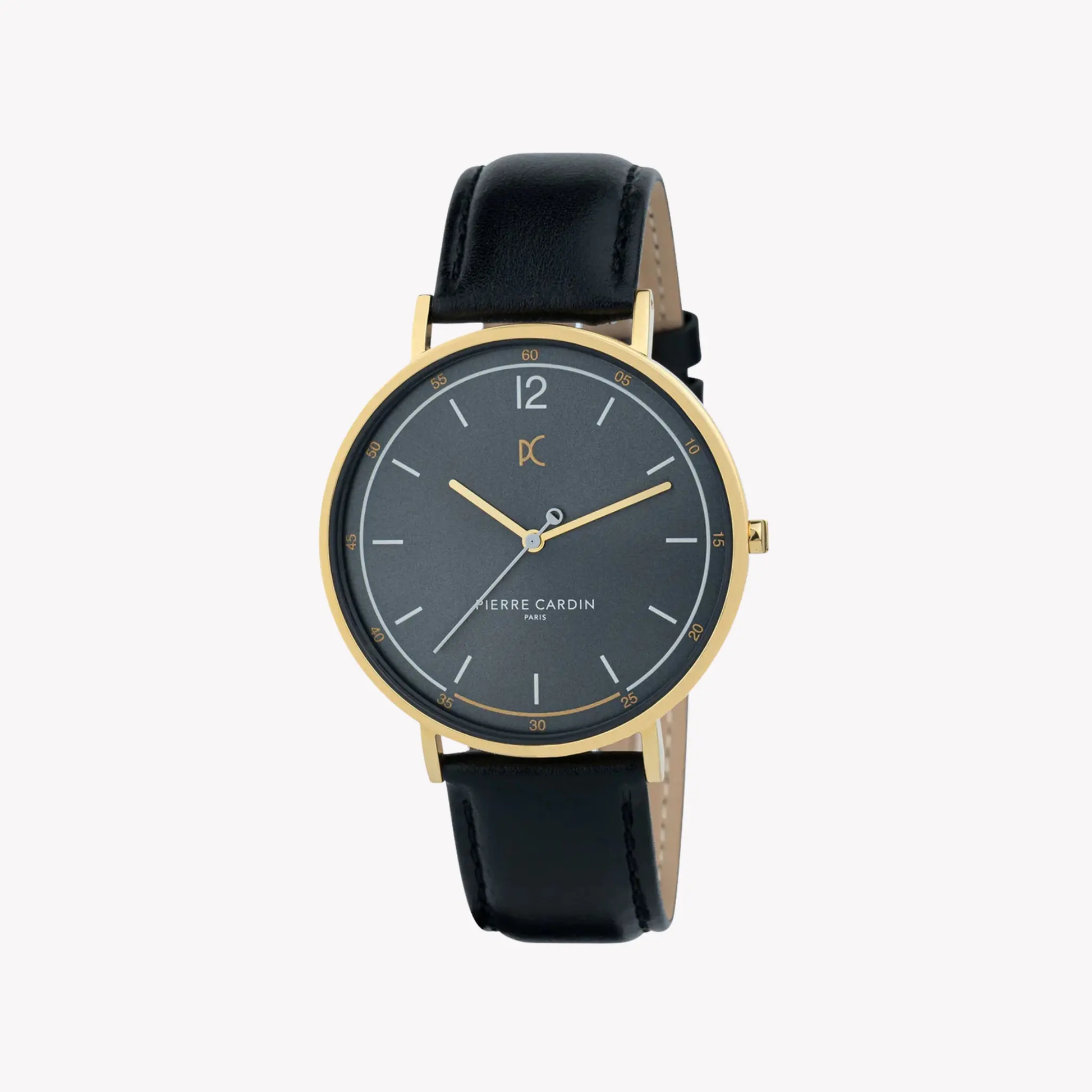 Pierre Cardin Men's Black Leather Watch, Gray Dial | Cbn.3007 by PIERRE CARDIN