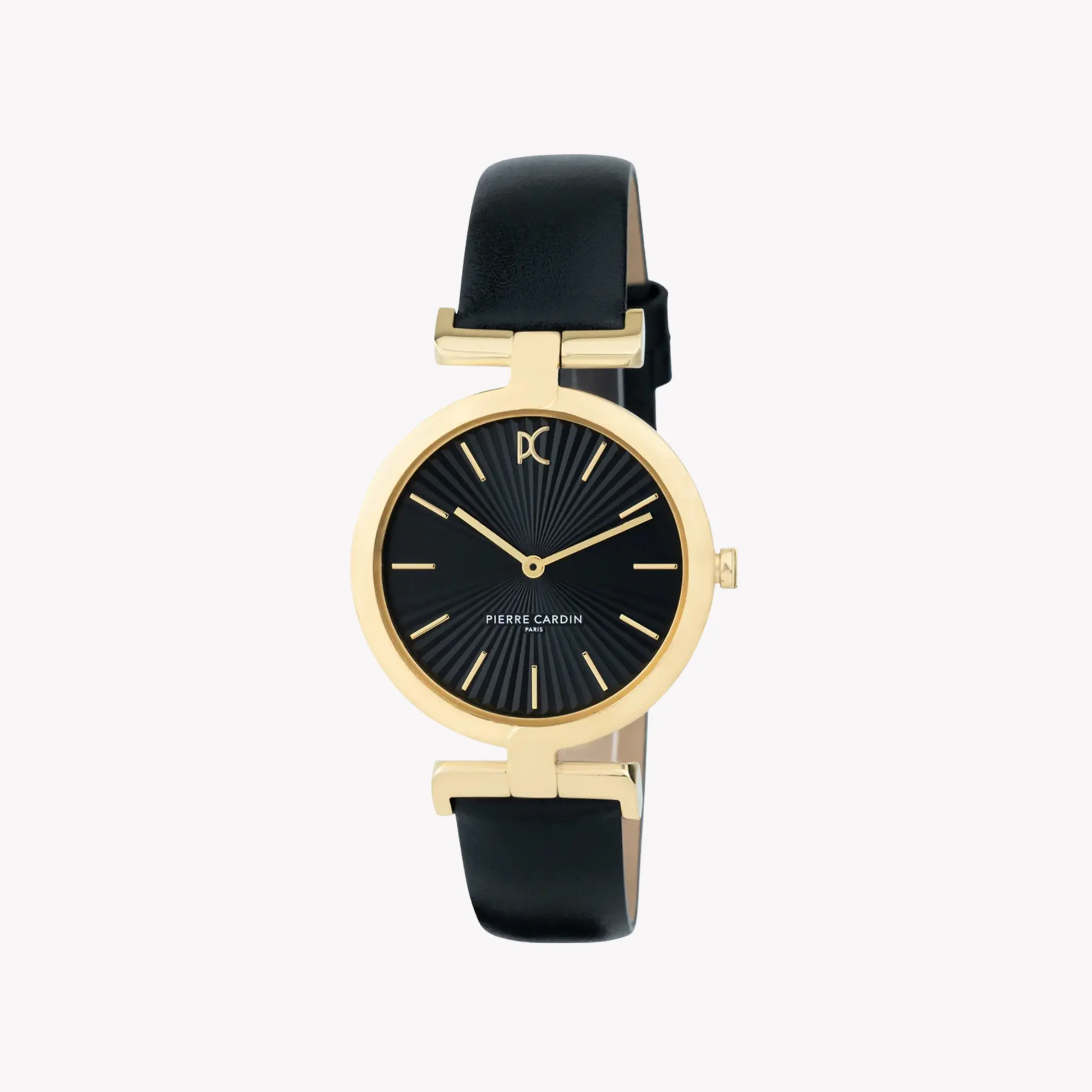 Pierre Cardin Women's Black Leather Watch, Gold Case | Cmd.3504 by PIERRE CARDIN