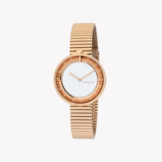 Pierre Cardin Women's Rose Gold Watch, White Dial | Cma.0017 by PIERRE CARDIN