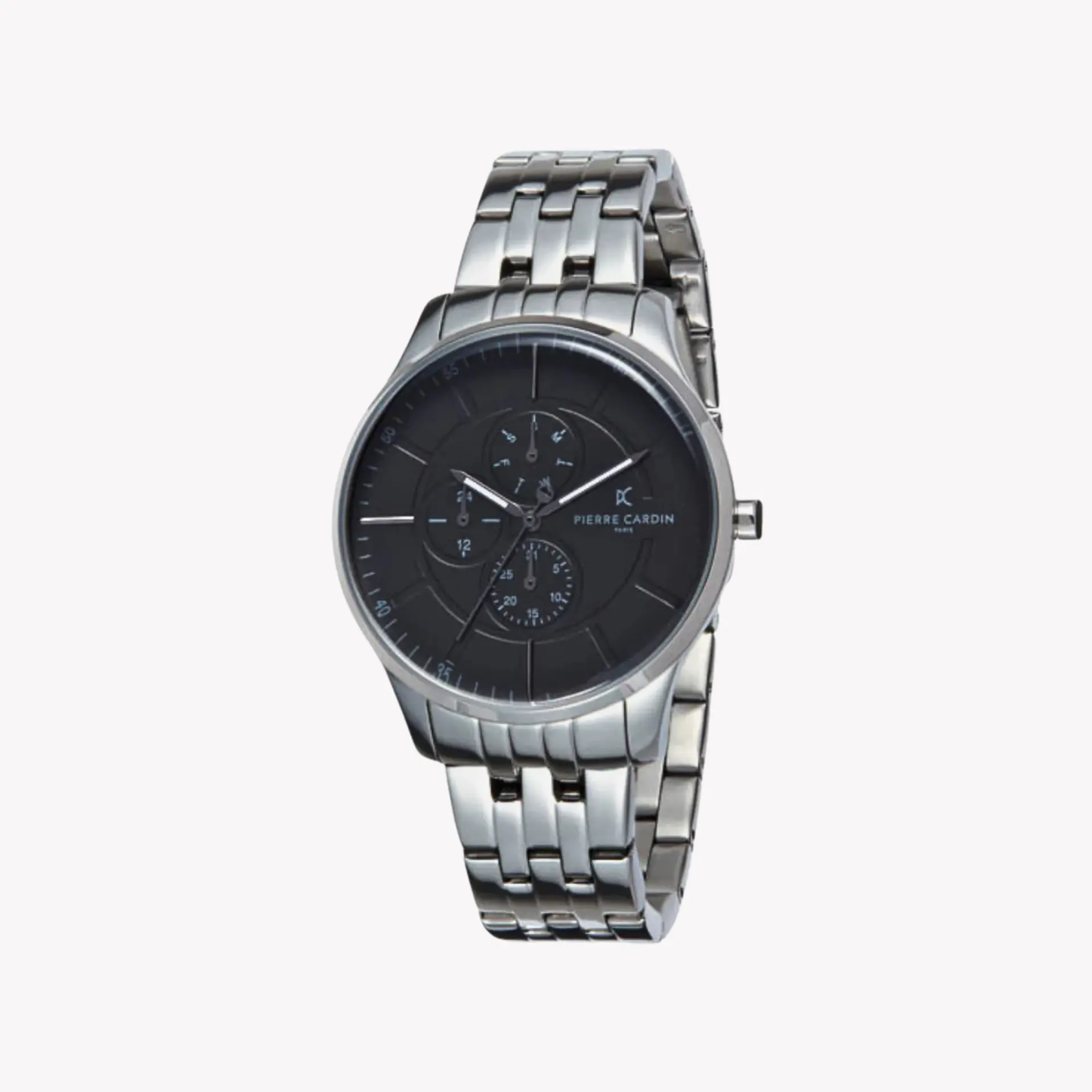 Pierre Cardin Men's Silver Watch, Black Dial | Pc902731f108 by PIERRE CARDIN