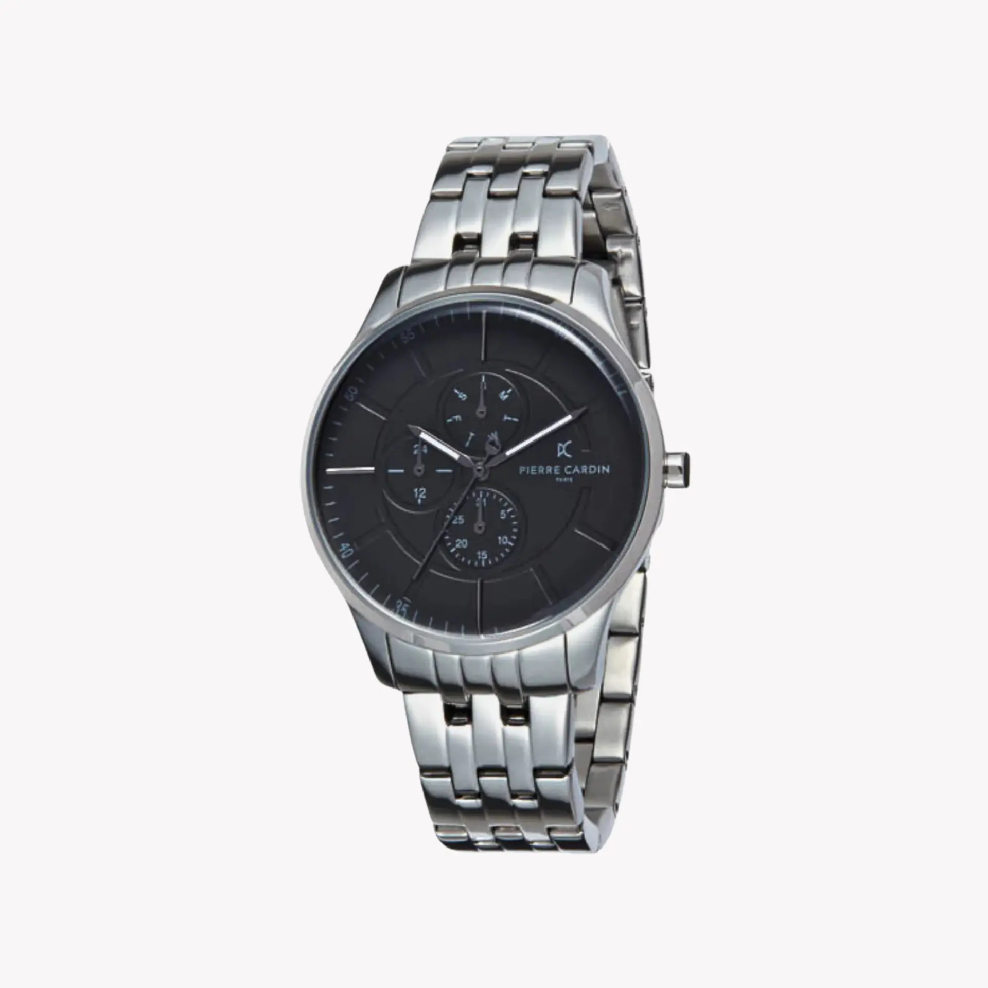 Pierre Cardin Men's Silver Watch, Black Dial | Pc902731f108 by PIERRE CARDIN
