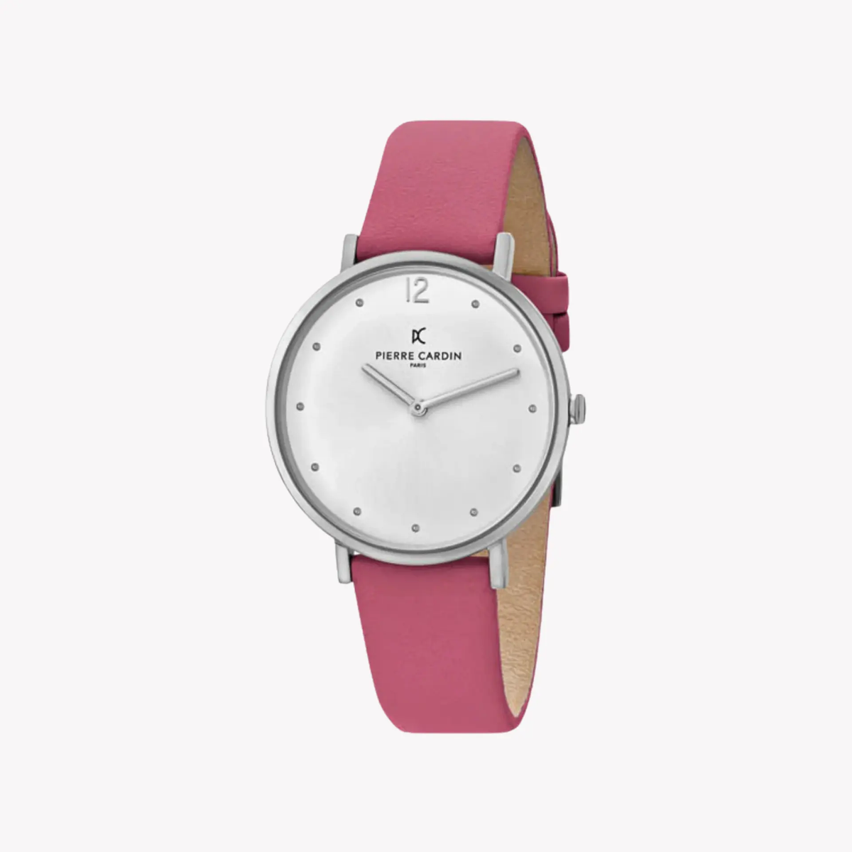 Pierre Cardin Women's Pink Leather Watch, Silver Dial | Cbv.1042 by PIERRE CARDIN
