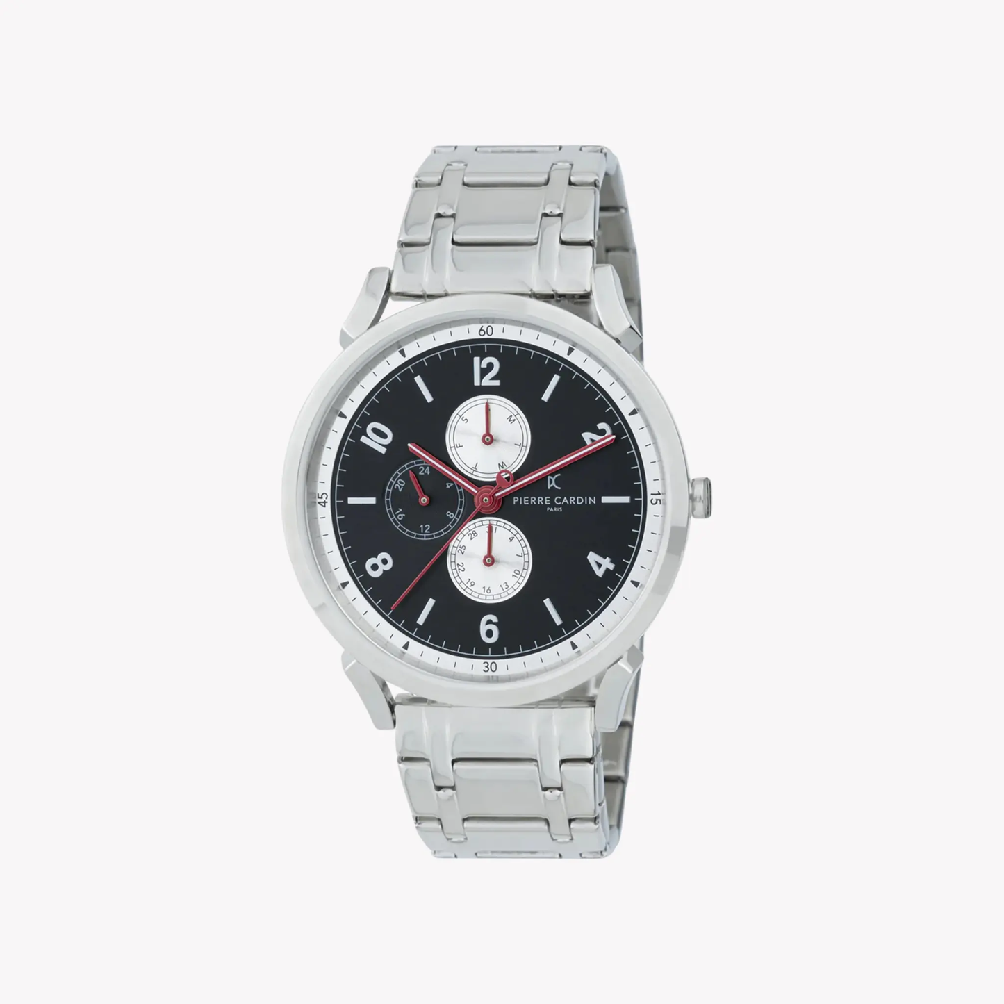 Pierre Cardin Men's Silver Stainless Steel Watch, Black Dial | Cpi.2083 by PIERRE CARDIN