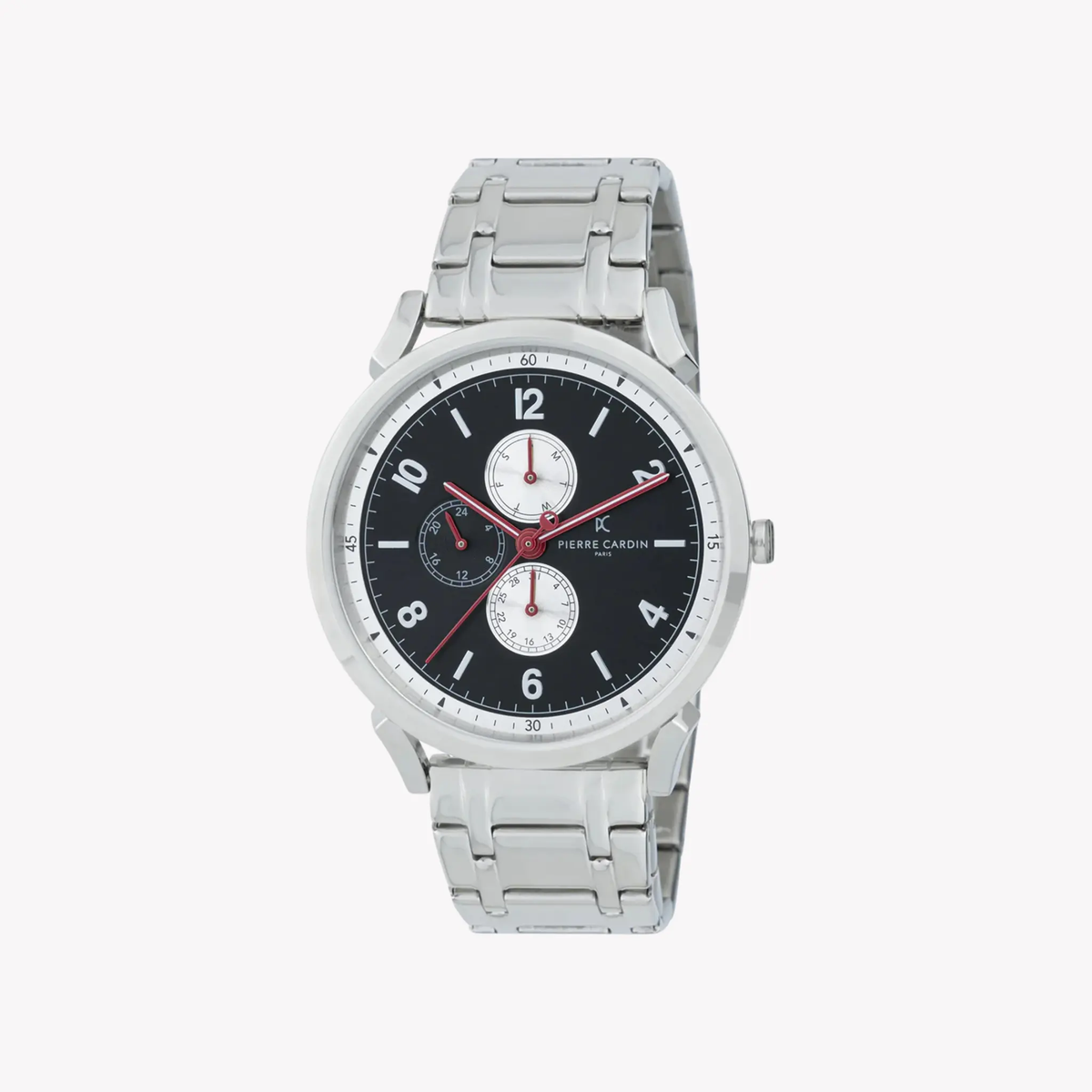 Pierre Cardin Men's Silver Stainless Steel Watch, Black Dial | Cpi.2083 by PIERRE CARDIN