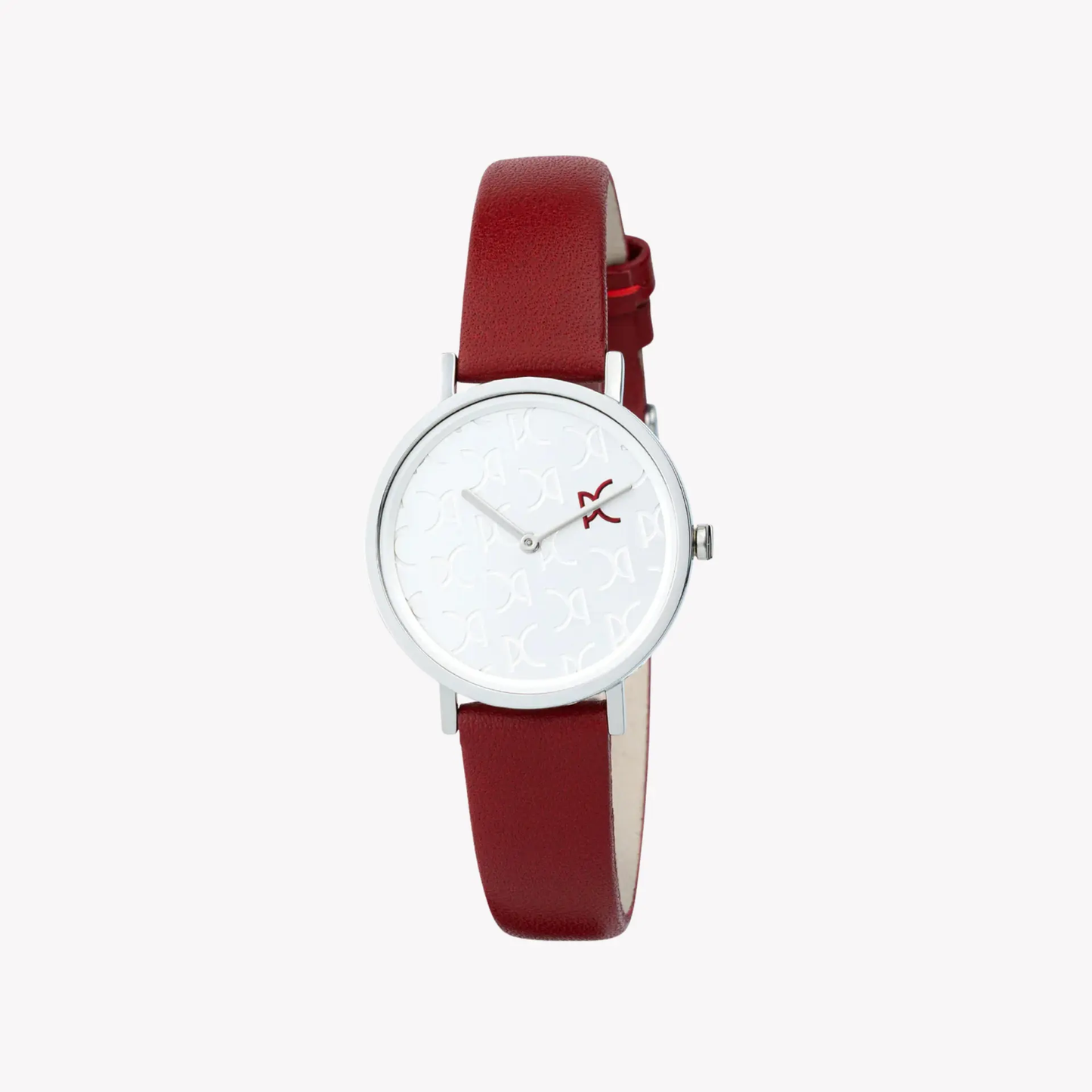 Pierre Cardin Women's Red Leather Watch, Silver Dial | Cbv.1517 by PIERRE CARDIN