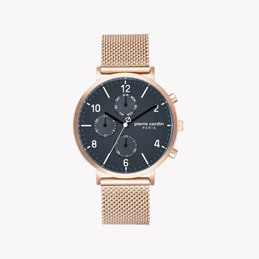Pierre Cardin Men's Rose Gold Watch, Black Dial | Pc902641f18 by PIERRE CARDIN