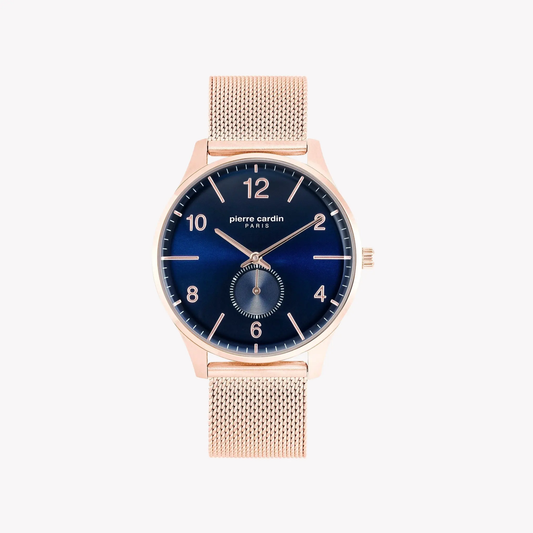 Pierre Cardin Men's Rose Gold Watch, Blue Dial | Pc902671f116 by PIERRE CARDIN