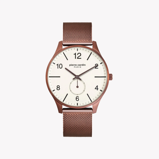 Pierre Cardin Men's Copper Stainless Steel Watch, White Dial | Pc902671f124 by PIERRE CARDIN