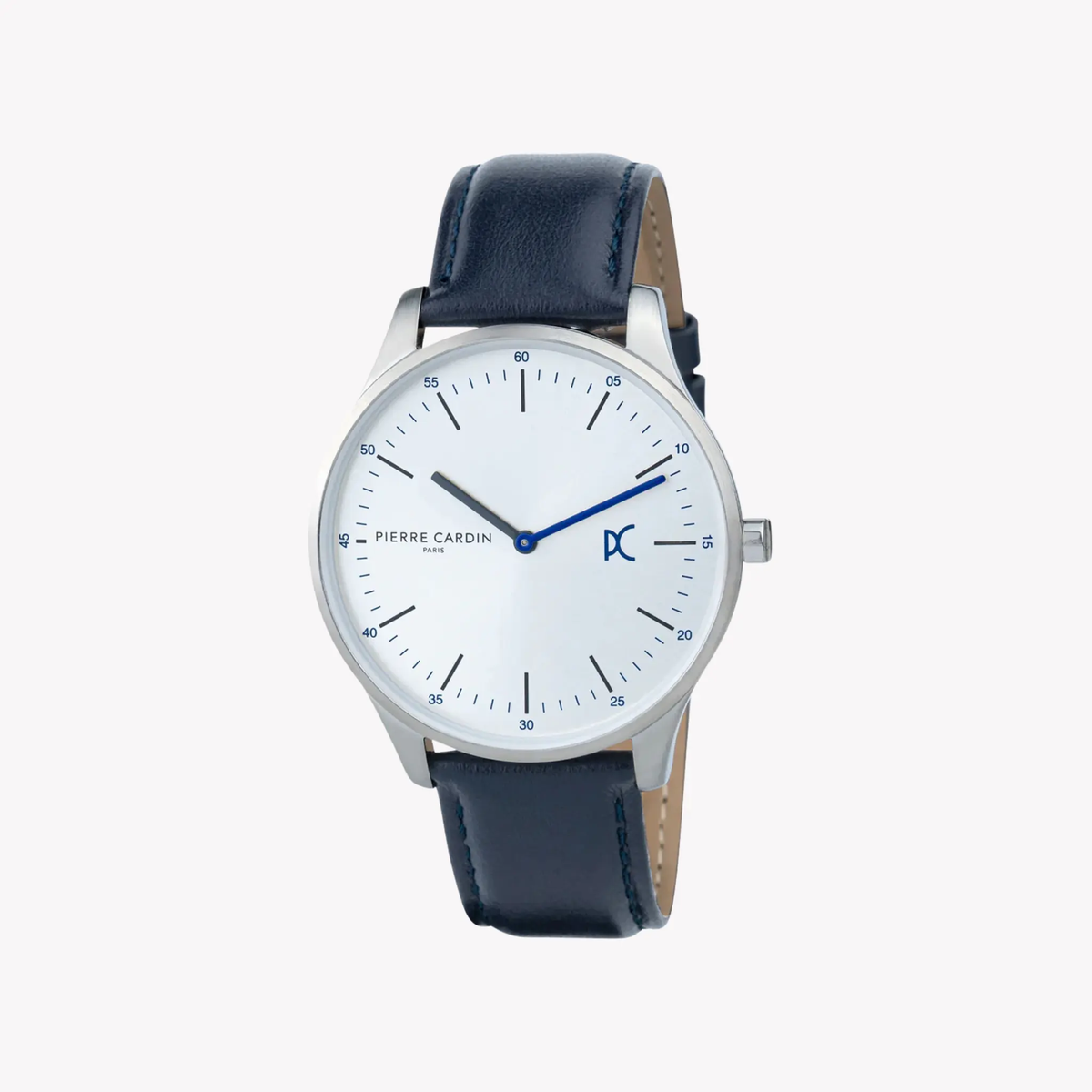 Pierre Cardin Men's Silver Watch, Blue Leather Band | Cba.4001 by PIERRE CARDIN