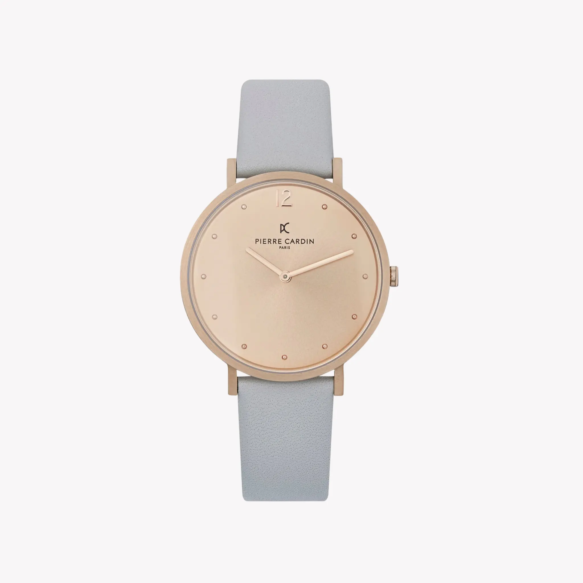 Pierre Cardin Women's Gray Leather Watch, Rose Gold Case | Cbv.1011 by PIERRE CARDIN