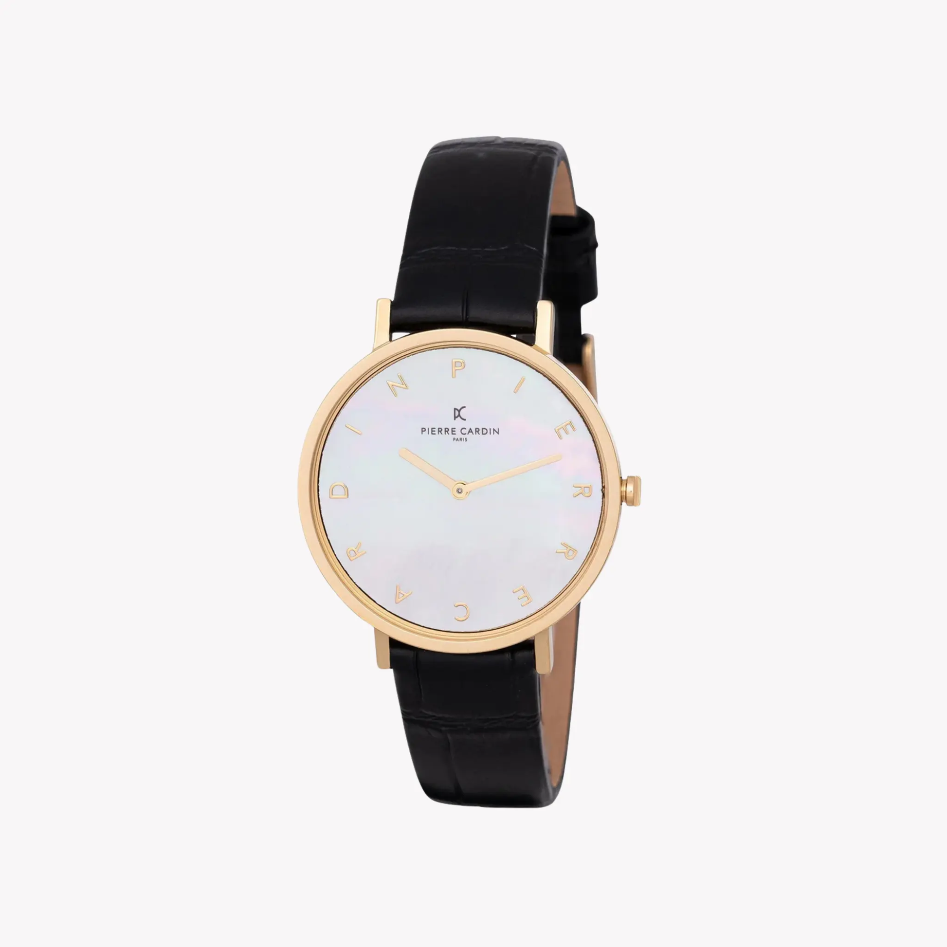 Pierre Cardin Women's Gold Metal Watch, Black Leather | Cbv.1129 by PIERRE CARDIN