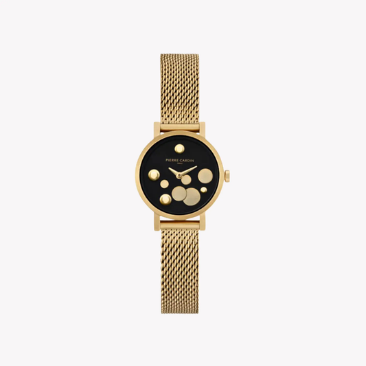 Pierre Cardin Women's Gold Stainless Steel Watch, Black Dial | Ccm.0502 by PIERRE CARDIN