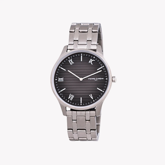 Pierre Cardin Men's Silver Watch, Black Dial | Cba.4017 by PIERRE CARDIN