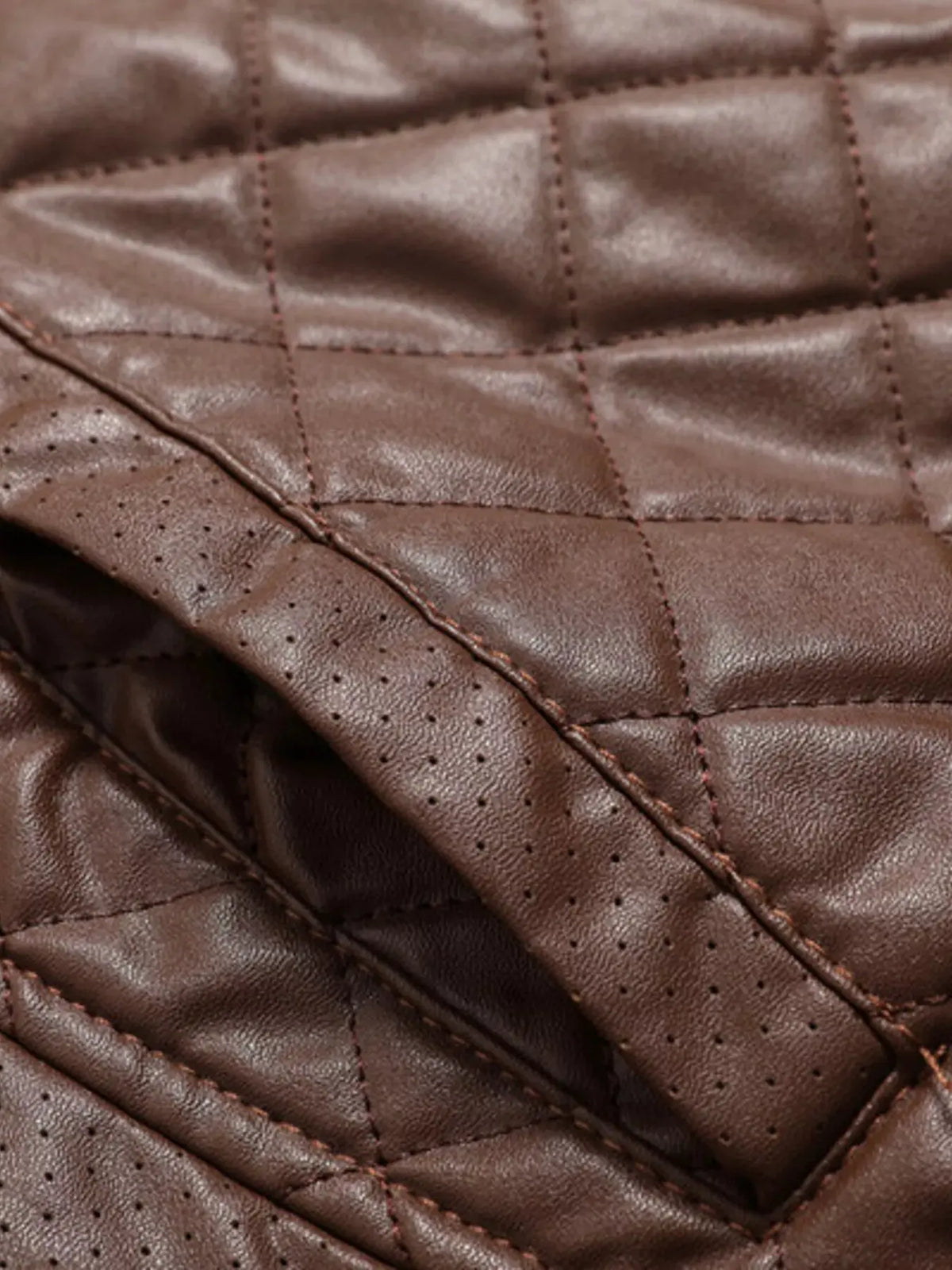 Men's Plus Size Quilted Faux Leather Bomber Jacket by Partner Label