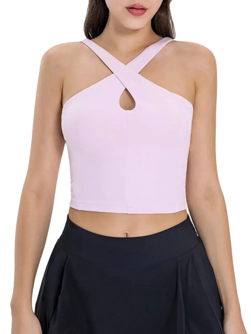 Millennia Crisscross Grecian Neck Active Cami by Millennia