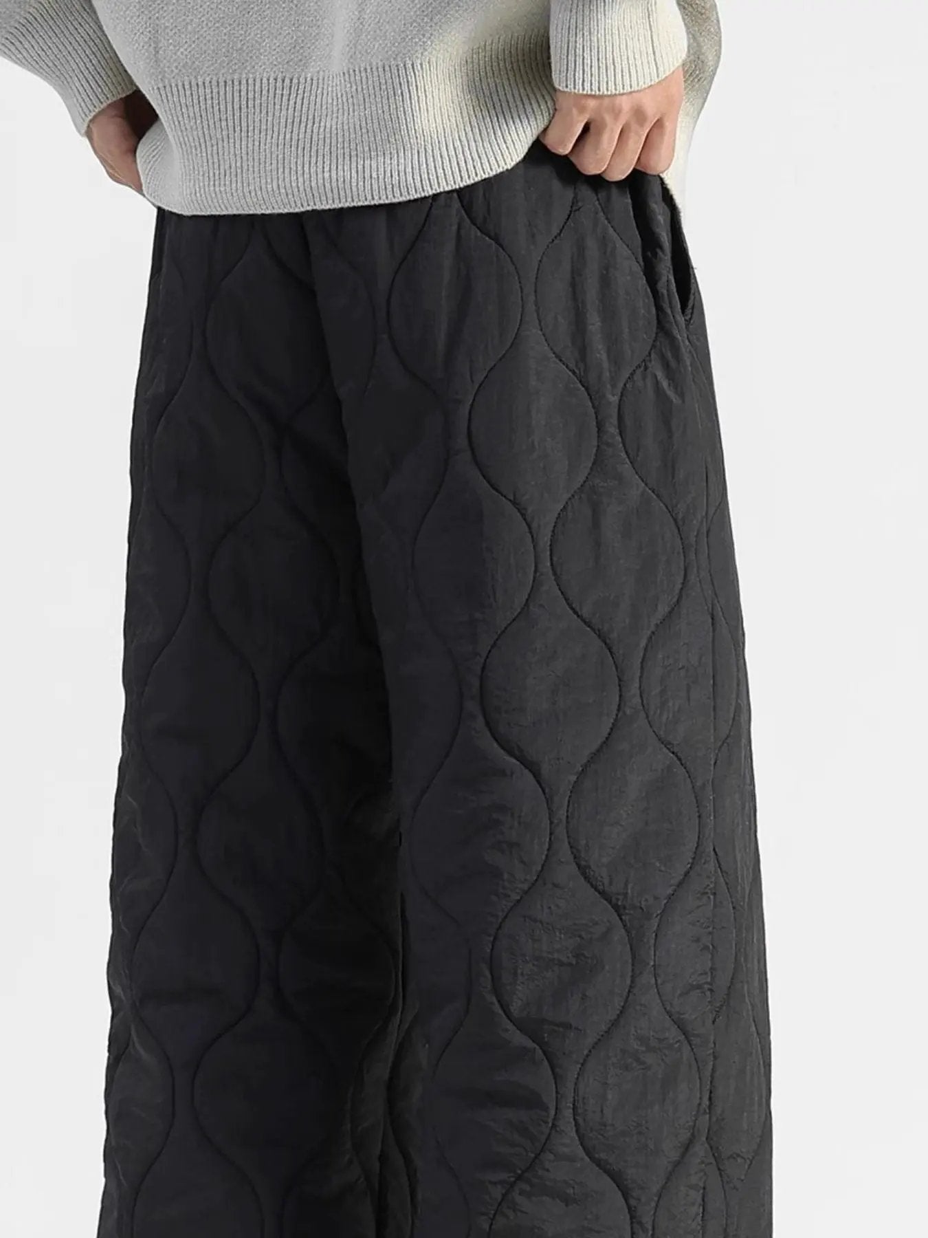 Men's Plus Size Quilted Loose-Fit Pants by Partner Label