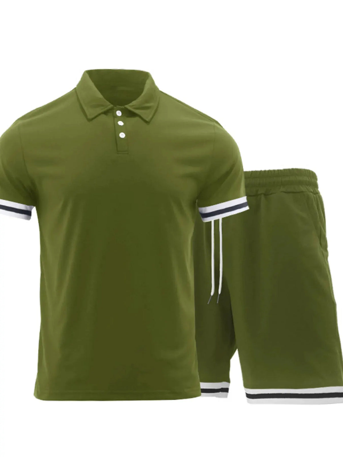 Men's Short Sleeve Polo and Shorts Set by Trendsi