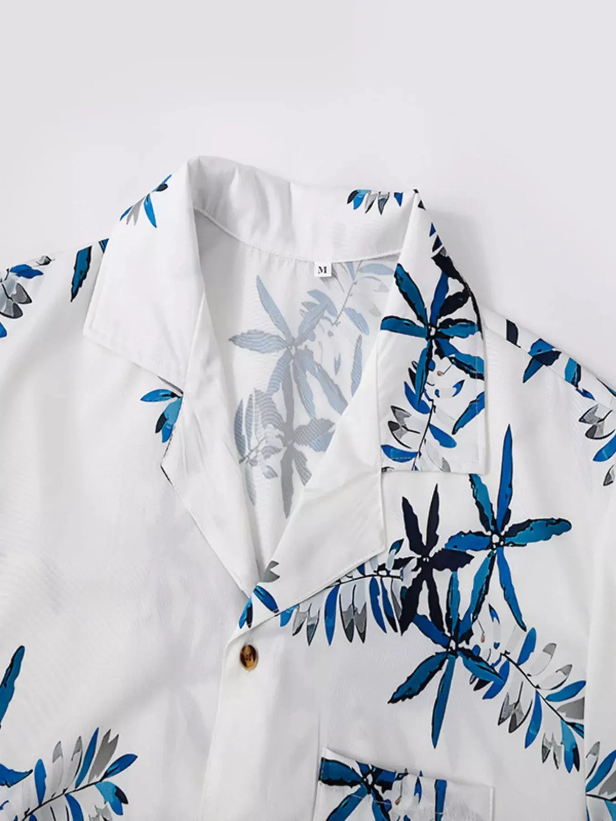 Men's Full Size Tropical Print Short Sleeve Shirt and Shorts Set Plus Size by Partner Label