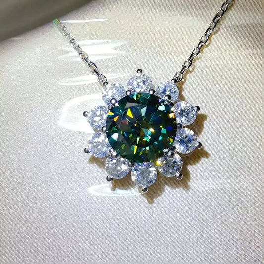 5 Carat Moissanite 925 Sterling Silver Pendant Necklace by Partner Labels