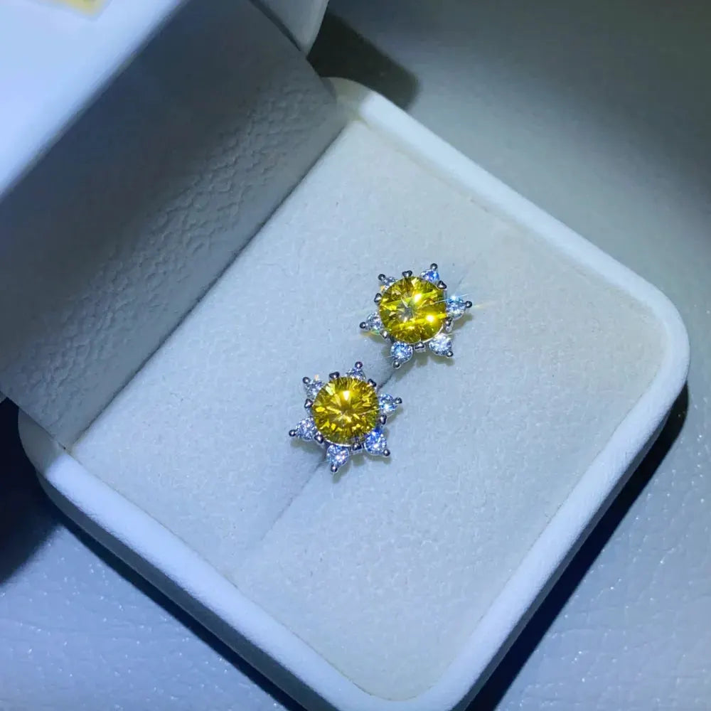 2 Carat Moissanite 925 Sterling Silver Stud Earrings by Partner Label