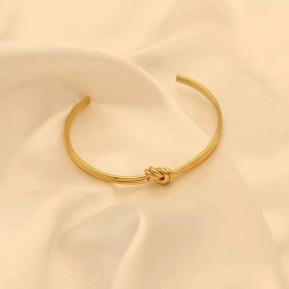 18K Gold-Plated Knot Open Bracelet by Partner Label