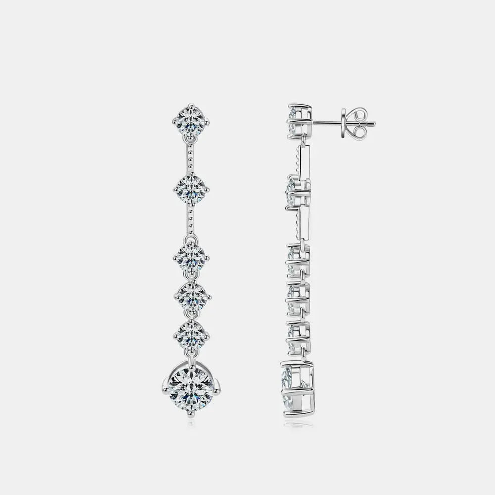 4 Carat Moissanite 925 Sterling Silver Earrings by Partner Label
